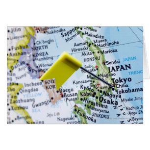Pingle de carte placée à Tokyo, Japon sur la carte