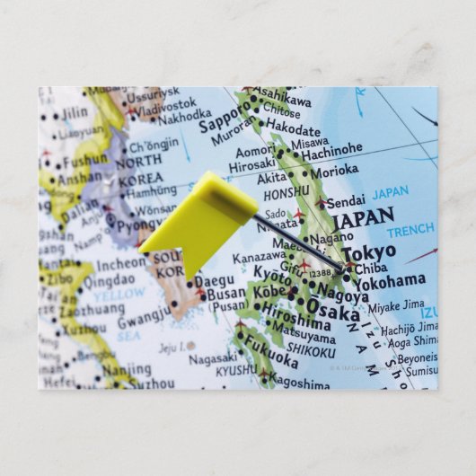 Pingle de carte placée à Tokyo, Japon sur la carte (Devant)