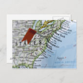 Pingle de carte placée sur la carte de Washington, (Devant / Derrière)