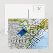 Pingle de carte placée sur la ville de New York su (Devant / Derrière)