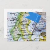 Pinglette de carte placée sur Stockholm, Suède sur (Devant / Derrière)