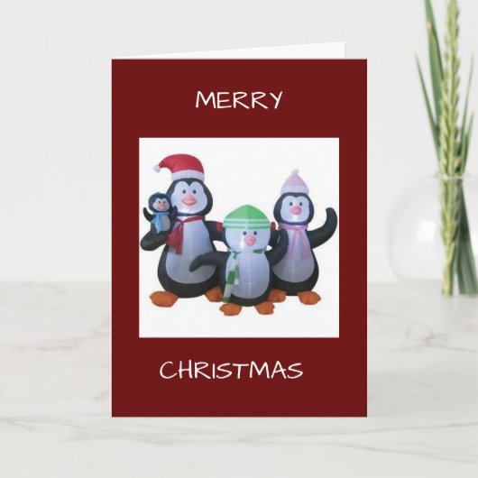 PINGOINS KOMEN SAMEN OM KERSTKAART TE ZEGGEN KAART (Voorkant)