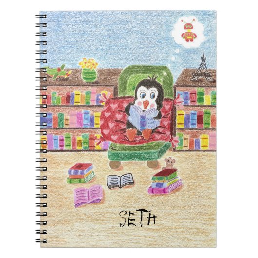 Pingouin à lecture intelligente carnet enfant pers (Devant)