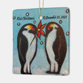 Pingouin amour ornement de Noël (Gauche)