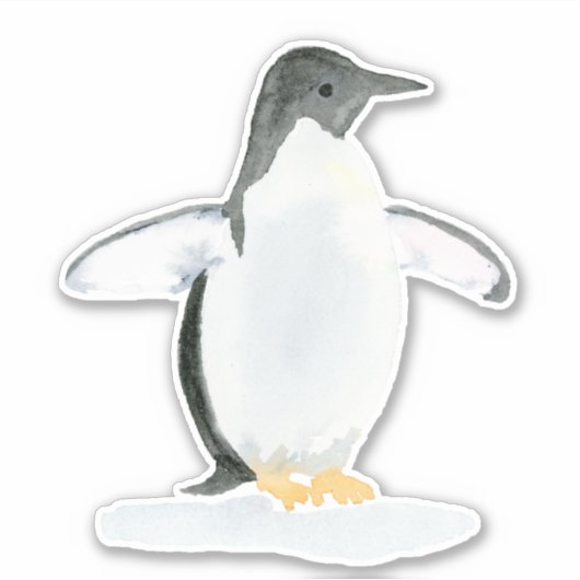 Pingouin Aquarelle - Sticker Coupe Vinyl (Devant)
