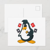 Pingouin au Poker avec cartes de Poker (Devant / Derrière)