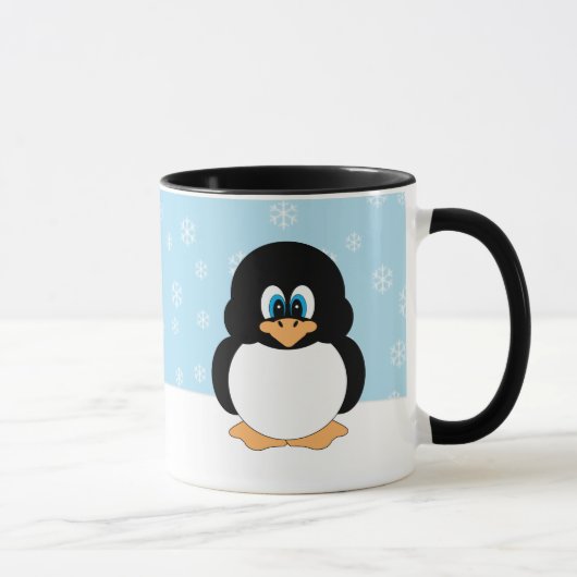 Pingouin avec la tasse de flocons de neige (Droite)