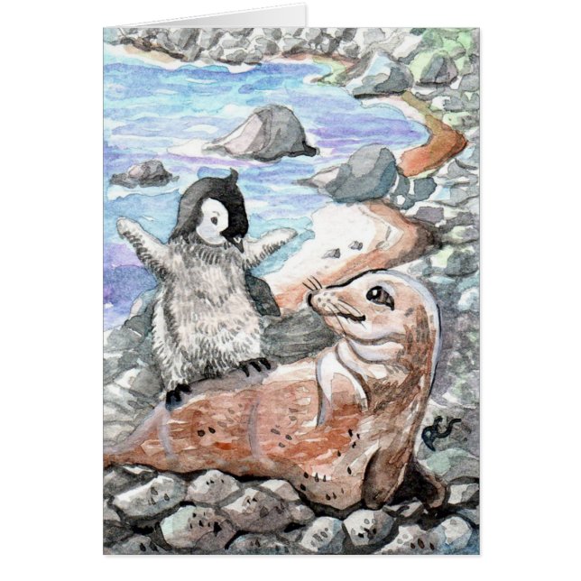 Pingouin avec phoque bébé (Devant)