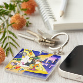 Pingouin avec porte-clés acrylique (Devant Droit)