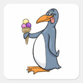 Pingouin Avec Sticker Carré De Crème De Glace (Devant)