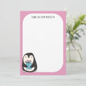 Pingouin avec un Carte de remerciements à écran pl (Debout devant)