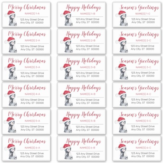 Pingouin bébé | Étiquettes de adresse de Noël de S (Devant)