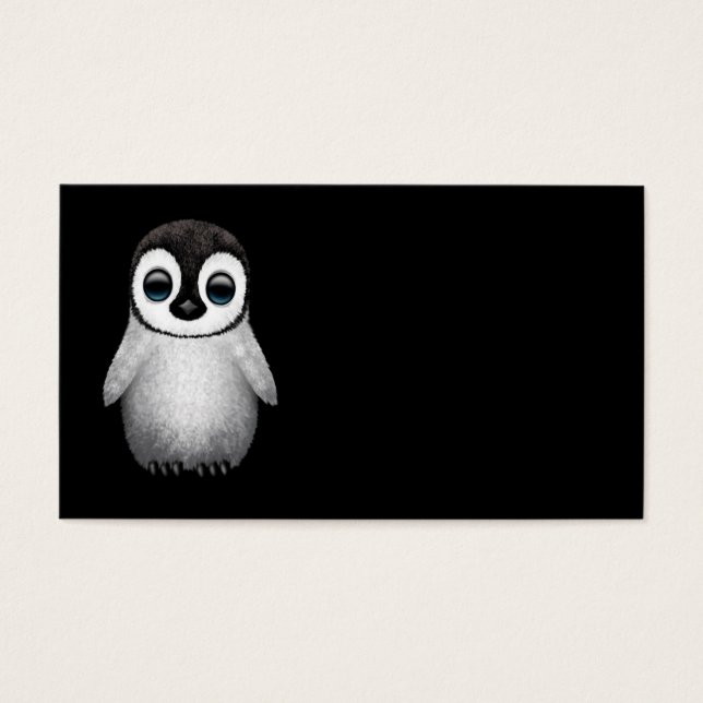 Pingouin bébé mignon sur noir (Devant)