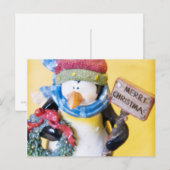 Pingouin • Carte postale de Noël (Devant / Derrière)