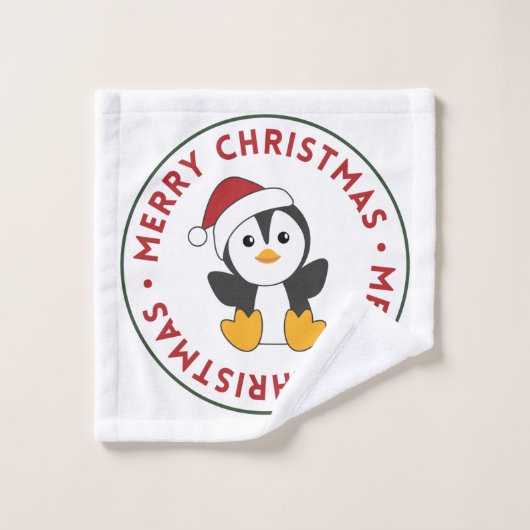 Pingouin Christmas Snow Winter Animals Pingouins (Gant de toilette)