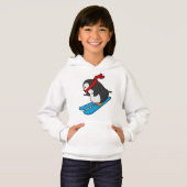 Pingouin comme skieur avec ski (Devant entier)
