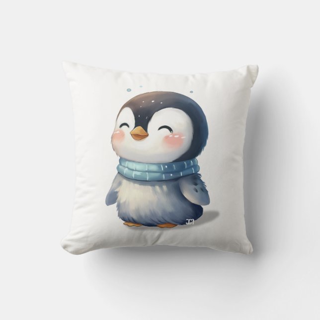 Pingouin confortable - Oreiller à lancer, Oreiller (Recto)