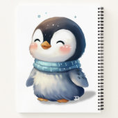 Pingouin cosy - Art numérique mignon - Carnet Spir (Dos)