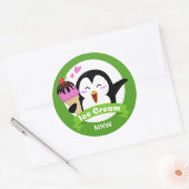 Pingouin crème glacée monogramme et autocollants c (Enveloppe)