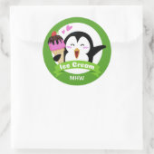 Pingouin crème glacée monogramme et autocollants c (Sac)