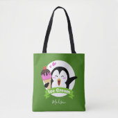 Pingouin crème glacée personnalisé nom et sacs cou (Devant)