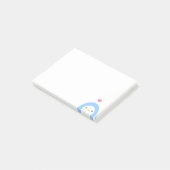 Pingouin dans des notes de post-it d'amour (Incliné)