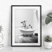 Pingouin dans la baignoire Poster
