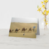 Pingouin dans la carte de désert (Fleur jaune)