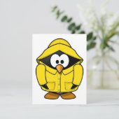 Pingouin Dans Un Manteau De Pluie Jaune Invitation (Debout devant)