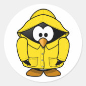 Pingouin Dans Un Stickers Raincoat jaune (Devant)