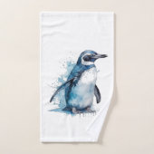 Pingouin d'aquarelle Arctique (Serviette à main)
