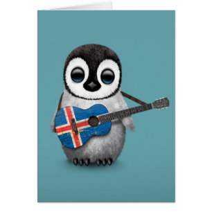 Pingouin de bébé jouant le bleu islandais de