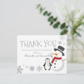 Pingouin de neige Hiver Wonderland Carte de remerc (Debout devant)