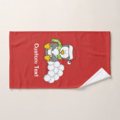 Pingouin de Noël assis avec des boules de neige (Serviette à main)