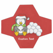 Pingouin de Noël assis avec des boules de neige (Plat)