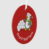Pingouin de Noël avec boules de neige agitant (devant)