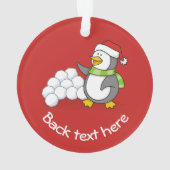 Pingouin de Noël avec boules de neige agitant (dos)