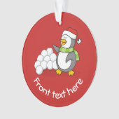 Pingouin de Noël avec boules de neige agitant (devant)