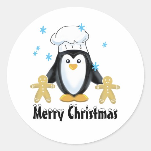 Pingouin de Noël joyeux sticker de vacances (Devant)