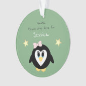 Pingouin de Noël Père Noël s'arrête ici vert (devant)