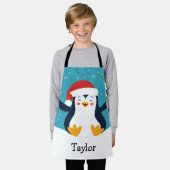 Pingouin de Noël personnalisé tablier pour enfants (Porté)