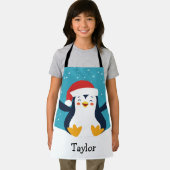Pingouin de Noël personnalisé tablier pour enfants (Insitu)