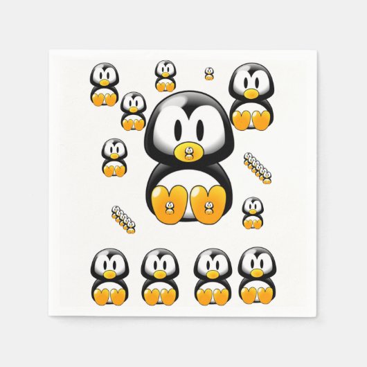 Pingouin de serviettes en papier (Devant)