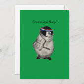 Pingouin de tennis avec Racket Party Invitation (Devant / Derrière)