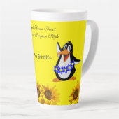 Pingouin de tournesol Mug latte florale (Angle droit)