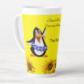 Pingouin de tournesol Mug latte florale (Angle gauche)