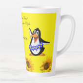Pingouin de tournesol Mug latte florale (Droite)