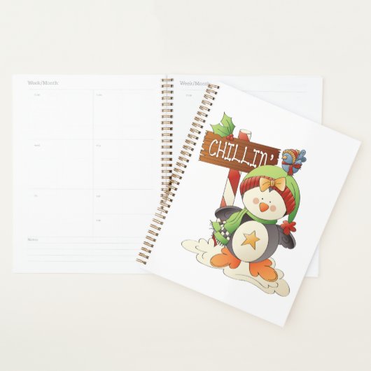 Pingouin d'hiver et oiseau Chillin Noël (Devant avec enveloppe)