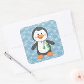 Pingouin d'hiver mignon avec Stickers de Noël à l' (Enveloppe)