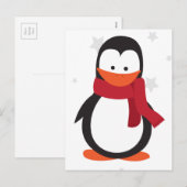 pingouin d'hiver mignon cartes de voeux de Noël (Devant / Derrière)